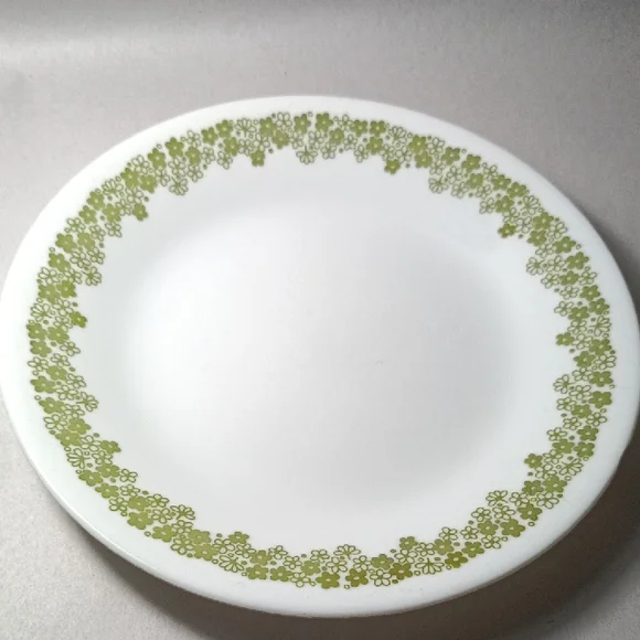 Corelle Spring Blossom Salad Plates with Green Floral Pattern - Picture 2 of 10